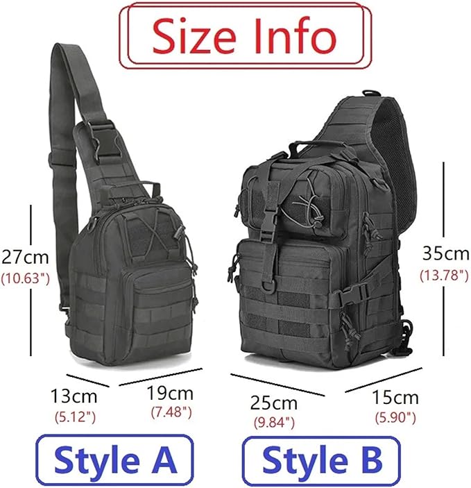 Genérico Tactical Assault Pack Sling Backpacks Waterproof Rucksack BagCompatible for Outdoor Hiking Travelling(Black(Style A))