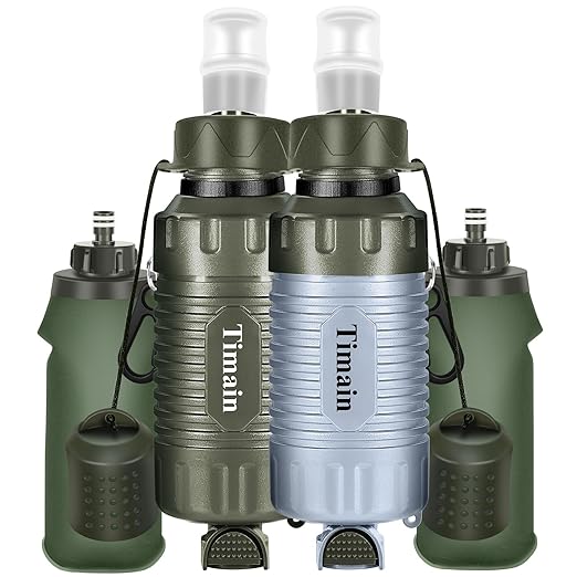 2 Pack Timain Portable Personal Water Filter StrawWater Purifier Survival for Emergency PreparednessOutdoor ActivitiesTravelCamping HikingFishingHunting.
