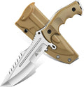 Freelander Fixed Blade Knife with Sheath Full Tang D2 Steel Survival Knife Camping Bushcraft Knives with Ergonomic Handle Outdoor Knives for Men