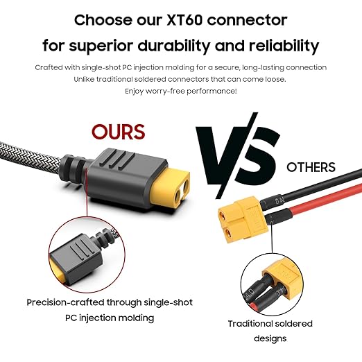 XT60 Extension Charging Cable DC Car Charger to Car Cigarette Lighter Plug Compatible with EF ECOFLOW Delta River Bluetti EB55 Anker 757 767 Portable Power Station Solar Generator DC Adapter