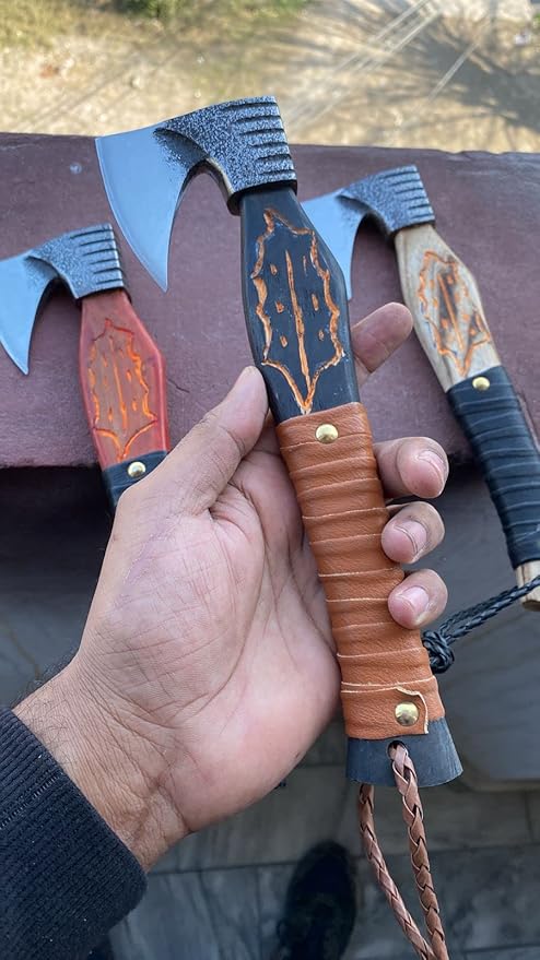 3pcs Set - Throwing Axes and Tomahawks Axes 12 Size Each Wood Handle Best for Camping and Throwing for Men