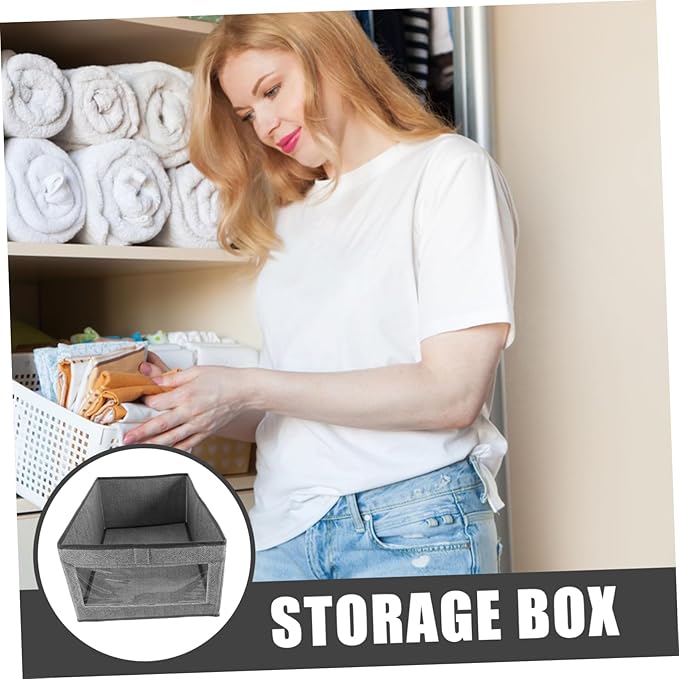 2pcs Foldable Bins Woven Storage Boxes Open Closet Organizer Clothes Storage Case Window Easy to Move Bedroom Containers