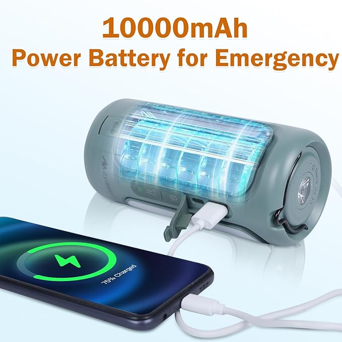 AYAMAYA Portable Shower for Camping + Foldable Camping Lights Rechargeable