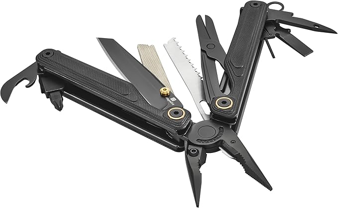 LEATHERMAN Wave Alpha – 16-in-1 Multi-Tool with MagnaCut® Blade G10 Handles &amp Full-Size Scissors Obsidian