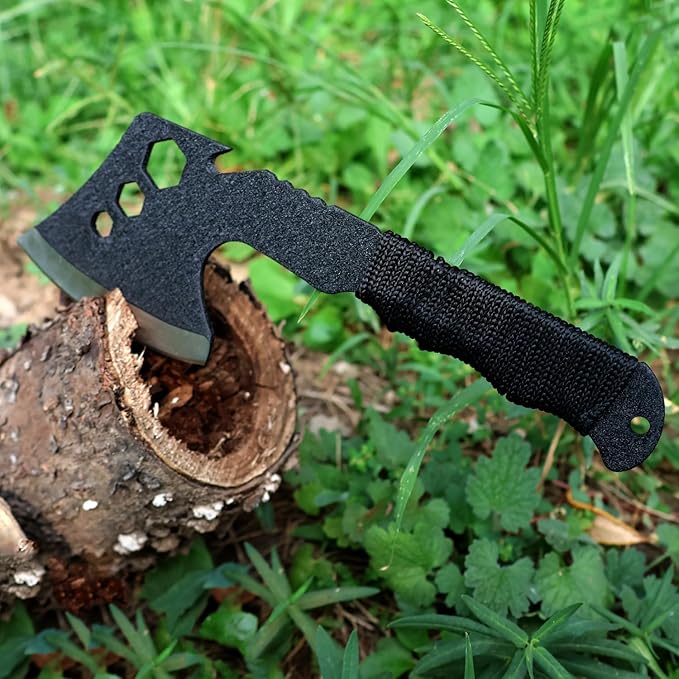 Lightweight Tactical Hatchets Set Small Camping Backpacking Axe with Nylon Fiber Handle for Bushcraft Outdoor Survival Hiking with 3 Hex Wrenches and Bottle Opener- 8 Pack