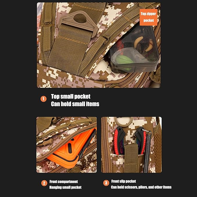 Daypack Military MOLLE Backpack Rucksack Gear Tactical Assault Pack Bag Fishing Backpack for Hunting Camping Trekking(Green)