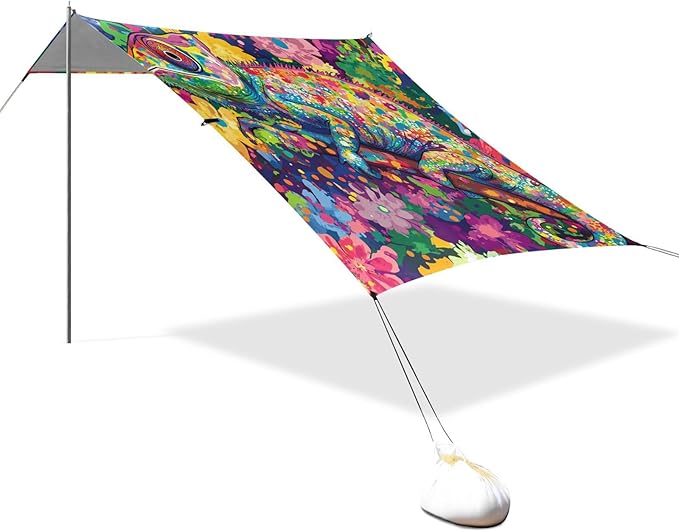 Beauty Chameleon2 Beach Tent &amp Canopy UPF50+ Protection Lightweight Sun Shelter with Sandbags &amp Sand Shovel for Family Trips Picnics &amp Camping