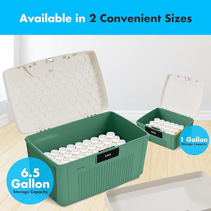 SereneLife Secure Storage Bin with Combination Lock 8.5-Gallon Heavy-Duty Lockable Container Green