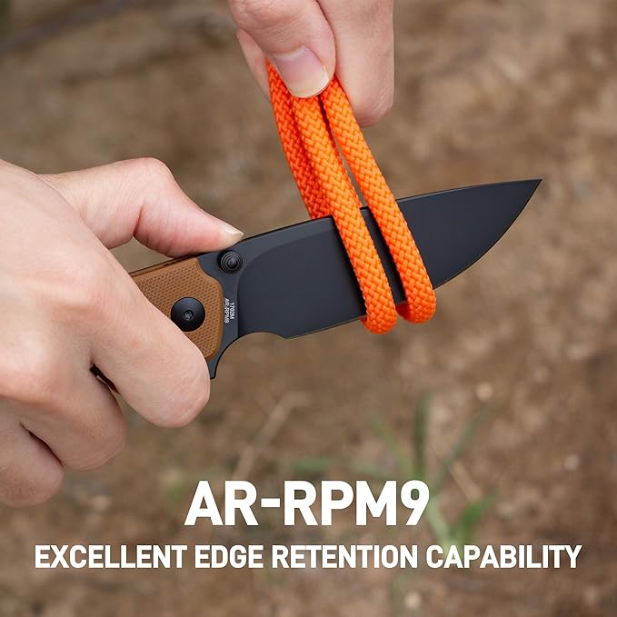 ARTISANCUTLERY Tradition V2 Pocket Knife for Men 3.58 AR-RPM9 Steel Blade G10 Handle Folding Knife with Pocket Clip for Camping Hiking Survival(1702M Brown)