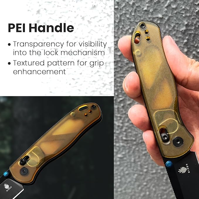 Kizer Drop Bear EDC Pocket Knife 2.98” Nitro-V Steel Blade PEI Handle Folding Knife with Thumb Stud Opener Clutch Lock Knife for Men Women Gift V3619A2