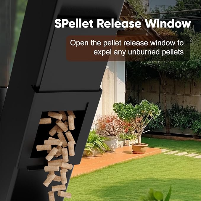 Rayzi New Rocket Stove 58 Inch Smokeless Wood Pellet Patio Heater Wood Pellet Fire Pits for Outside Portable Pellet Heater for Patio/Garden/Backyard/Outside Restaurant/Bonfire Party/Beach
