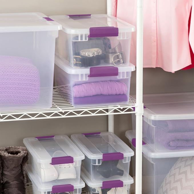 Sterilite 36-Pack 15 Quart ClearView Latch Box Stackable Organizer Bins with Latching Lids - Clear Plastic Organization Containers for Closet Bedroom Shelving Units and Everyday Home Storage