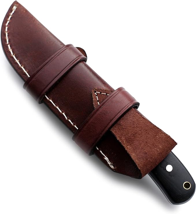 GCS Handmade D2 steel Hunting Knife G10 Full Tang Handle Fixed Blade Knife Right Hand Scout Carry Buffalo leather Sheath Hunting Camping Survival EDC-GCS 916