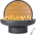 Panovue 32in Fire Pit Table with LidHeavy Duty and Deep Fire BowlOutdoor Wood Burning BBQ Grill Firepit Bowl with Cover Lid Fire Pit for Outside Table for Backyard Bonfire Patio Picnic