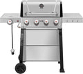 Feasto Propane Gas Grill 36000 BTU Outdoor Patio BBQ Porcelain-Enameled Cookbox &amp Porcelain-Enameled Cast-Iron Grates 559 Sq. In. Black (Black 4) (Stainless Steel)