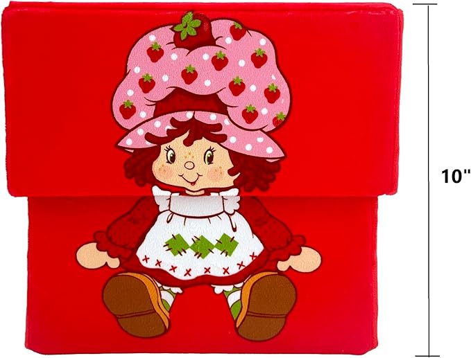 Happy Nappers Strawberry Shortcake: Storable 10 Box - Red Character Themed Bin Fabric Storage Container Opening Top Lid Holds Toys-Books-Games &amp More Licensed