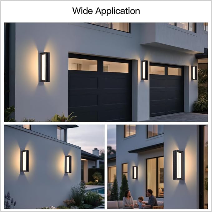 20.5 Solar Wall Lights Outdoor Waterproof 1 Pack Solar Wall Sconces Lights Outdoor 3000K LED Modern Porch Light Front Door Light Fixture Dusk to Dawn Large Exterior Garage Light for House
