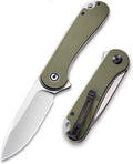 CIVIVI Knives Elementum Folding Pocket Knife 2.96 D2 Satin BladeG-10 Handles C907E (Green)