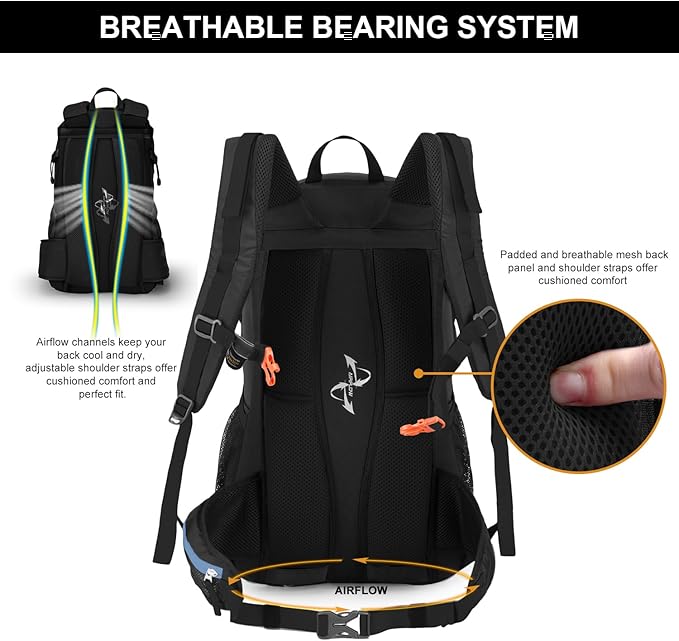 MOUNTAINTOP 25L/40L Hiking BackpackLightweight Travel Backpack for Men Women Outdoor Backpacking Camping