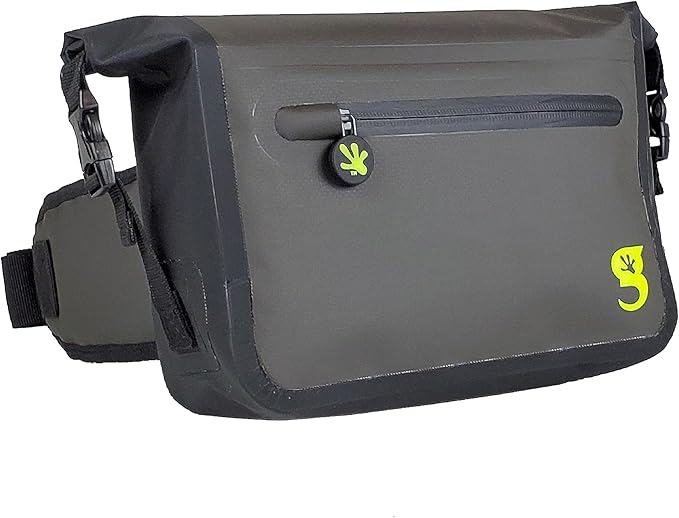 geckobrands Waterproof Tarpaulin Waist Pack - Durable Adjustable and Water-Resistant with Multiple Pockets for Beach Swimming Boating and Hiking