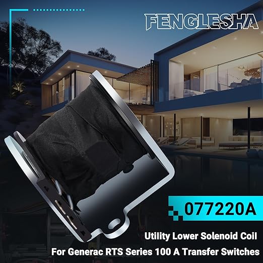 077220A 100 AMP Transfer Switch Utility Lower Solenoid Coil Fit for Generac 100 Amp 2P 250V Generator Automatic Transfer Switch