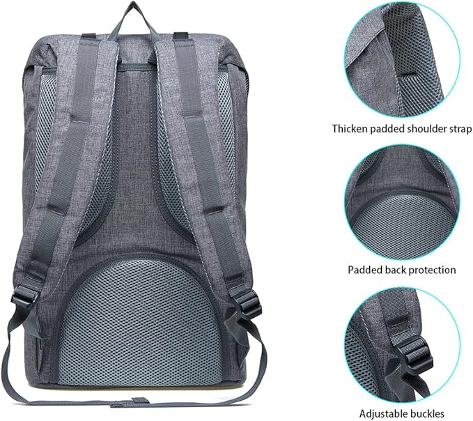 KAUKKO Laptop Outdoor Backpack College Schoolbag Bookbag Travel Hiking Rucksack fits 15-Inch Laptop