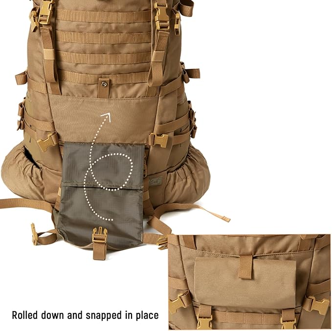 MT Military Army Large Rucksack with Detacheable Assault Backpack Hydration Pack Shoulder Straps and Waist Belt Metal Frame | Detacheable Hydration Pack Shoulder Straps Waist Belt Metal Frame