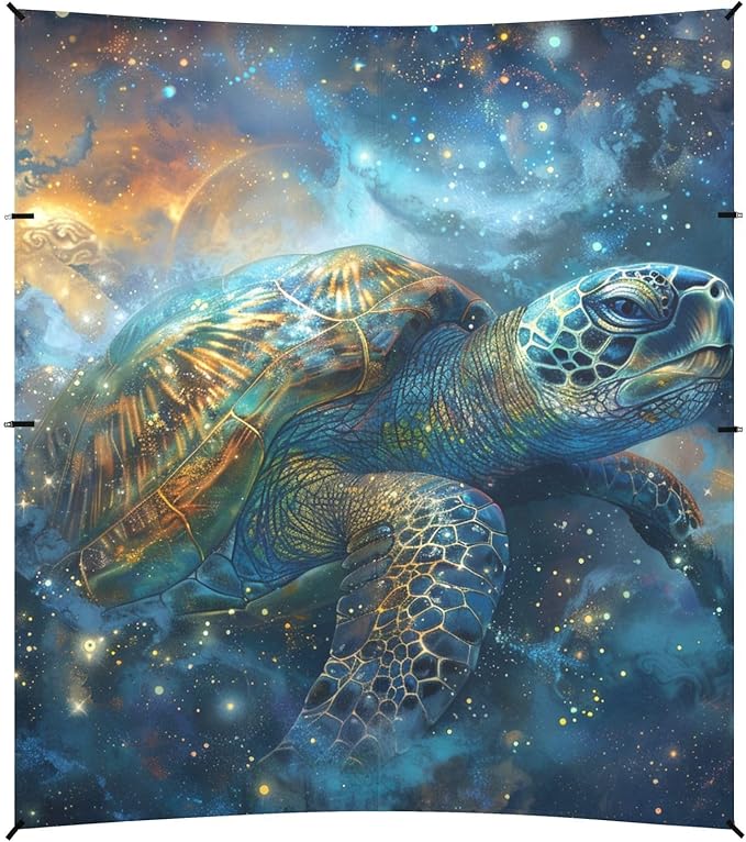 ALAZA Turtle Mystical Beach Tent Sun Shelter Portable Canopy Sunshade for Outdoor Camping Picnics Backyard Fun 10x9 ft