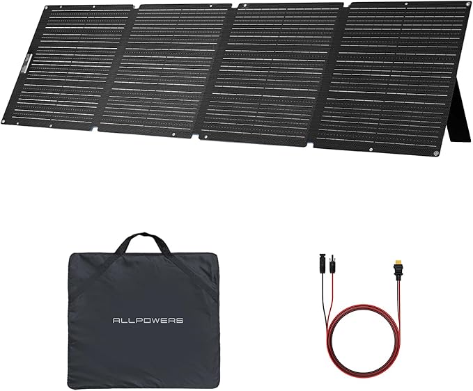 ALLPOWERS 200 Watt Portable Solar Panel SE200 25% High Efficiency Foldable Solar Charger IP68 Waterproof for Solar Generators Camping RV Off Grid