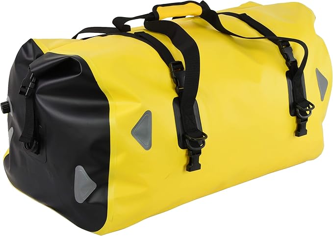 WILD HEART Waterproof Motorcycle Duffel Bag PVC500D Double-bottom With Rope Straps and Inner Pocket 40L 66L 100L for Kayaking Camping BoatingMotorcycle