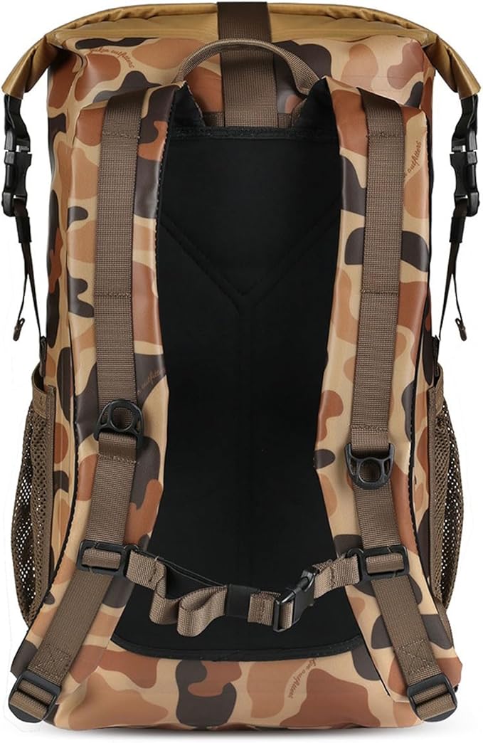 Yukon Outfitters Castor Waterproof Backpack | Roll-Top Dry Bag w/Padded Straps |Durable 25.5L Pack for Hiking &amp Outdoor Gear - Vintage Camo