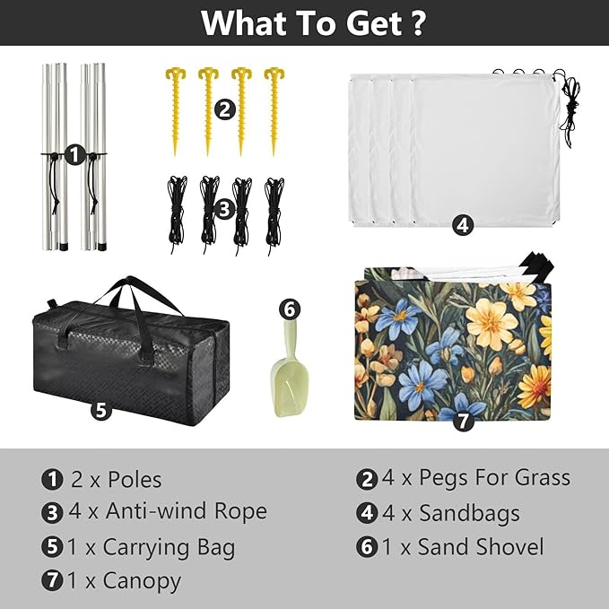 Flowers Orchid Callistephus Beach Cabana Tent UPF50 Lightweight Portable Sun Shelter with Sandbags and Shovel for Camping Trips Fishing Backyard Fun or Picnics