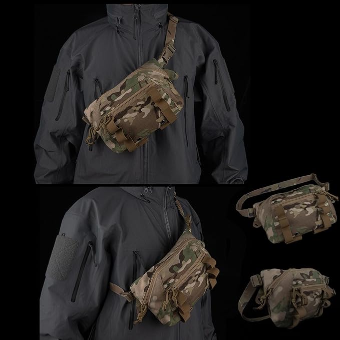 Large Multi-Purpose Drop Pouch Universal Tactical Fanny Pack Vest Hook and Loop EDC Admin Wait Bag