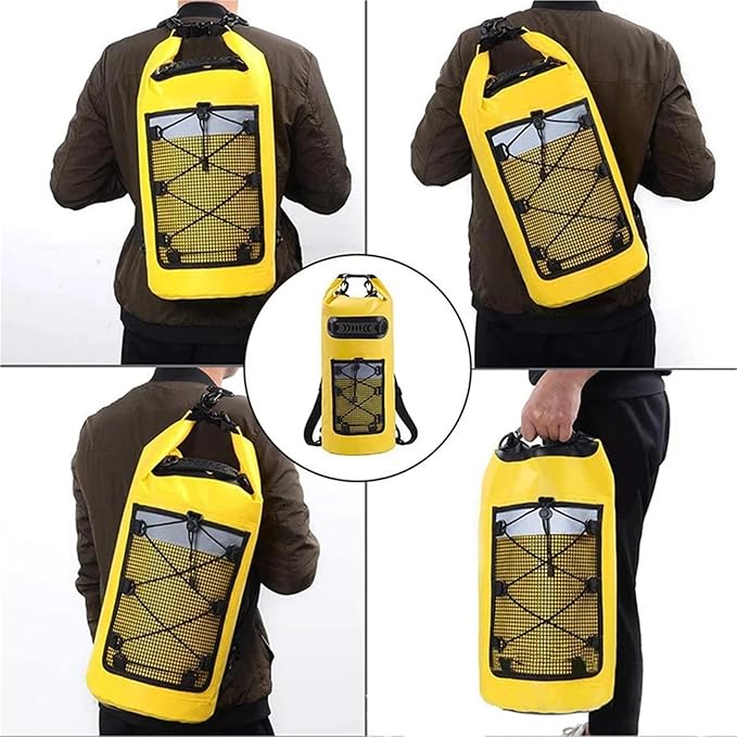 Waterproof Dry Bag 2pcs Swimming PVC Pack Dry Bag Backpack for Women Men 10L 20L Waterproof Shoulder Kayak Trekking Drifting Rafting Surfing Boating Bag for SwimmingBoating(30L Black)