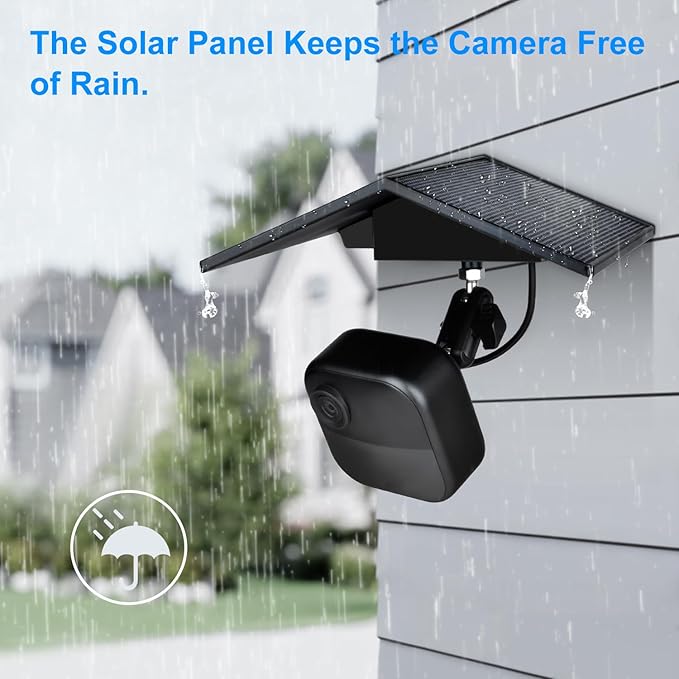 Solar Panel for Blink Camera Waterproof Solar Charger Compatible with Outdoor 4 / 2K+ / XT / XT2 Continuous Power Supply (2PackNot for Blink Mini Camera Not Included)