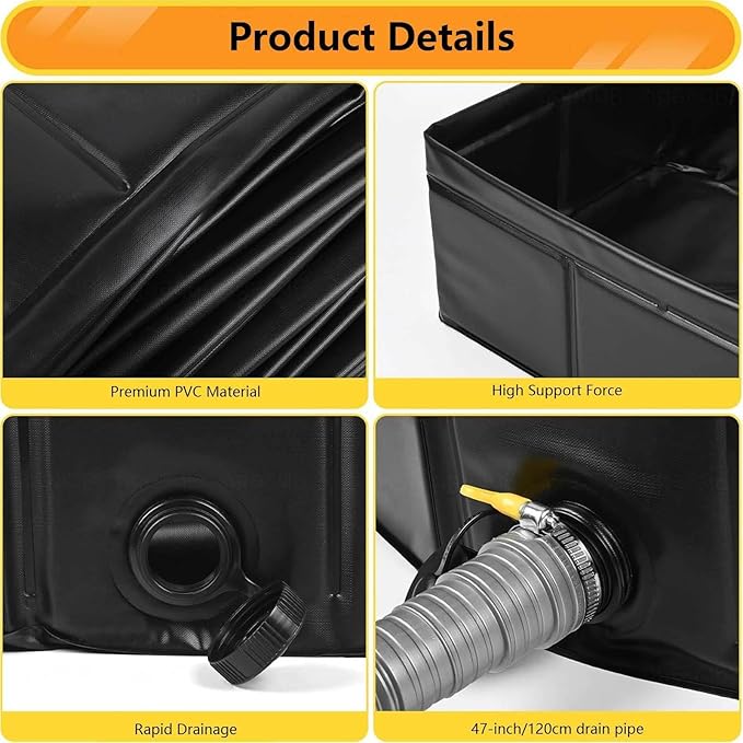 Rv Shower Pan with Drain Pipe Shower Pan Portable Portable Outdoor Shower for RV Beach Glamping