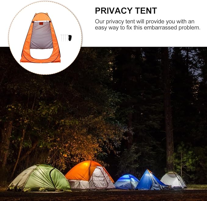 Abaodam Fully Automatic Outdoor Changing Tent Privacy Shelter for Camping Fishing and Instant Setup Space Windproof Orange