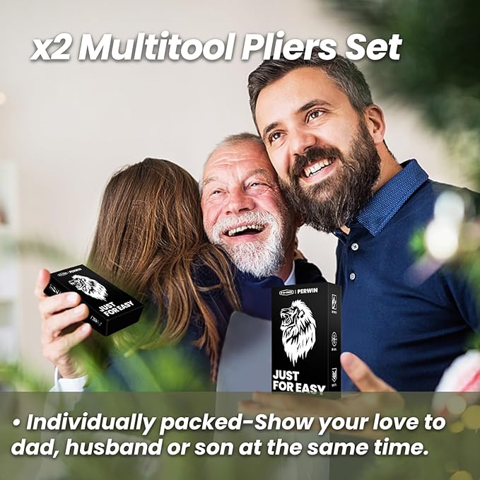 Multitool 2 Pack 17-in-1 Stainless Steel Multi Tool Pliers with Self-locking Pocket Knife Professional (EDC) Multi-tool for Outdoor Survival Camping and Hunting Hiking Simple Repair