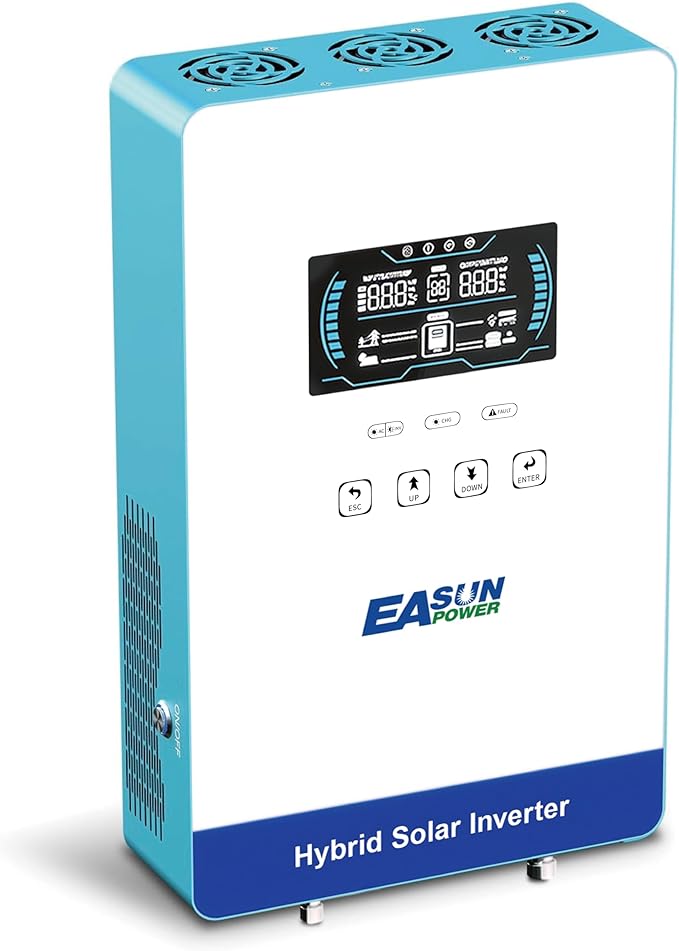 POWLAND 4000W Solar Hybrid Inverter Pure Sine Wave Inverter 24V to 110V/120V &amp Built-in 60A MPPT Controller Work with 24V Lead Acid/LiFePO4 for Homes RVs