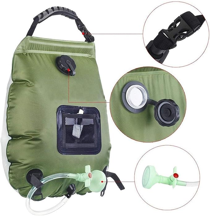 Portable Sunshine Water Storage Bag Shower Package Outdoor Heating Beach Capacity 20L Camping Bag Solar Heat