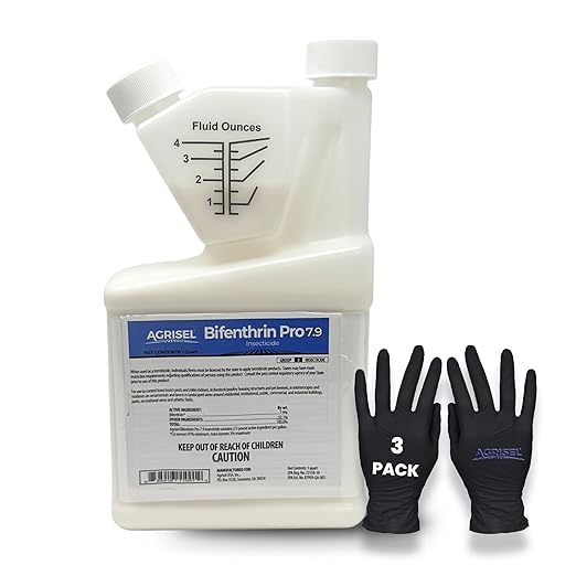 Agrisel Bifenthrin Pro 7.9 Insect Control Safe for Plants &amp Crops Insecticide Effective Against 125+ Insects Includes 3-Pack of Agrisel Protective Gloves 32 Ounces