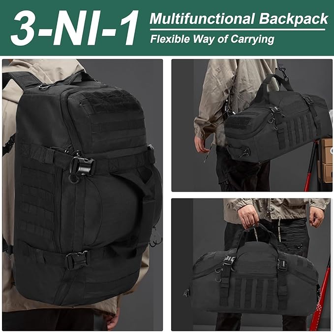 Gym Bag Duffle Bags Backpack Travel Duffle Bag with Weekend Overnight Bag for Outdoor Tactical Sports Travel Camping Hunting