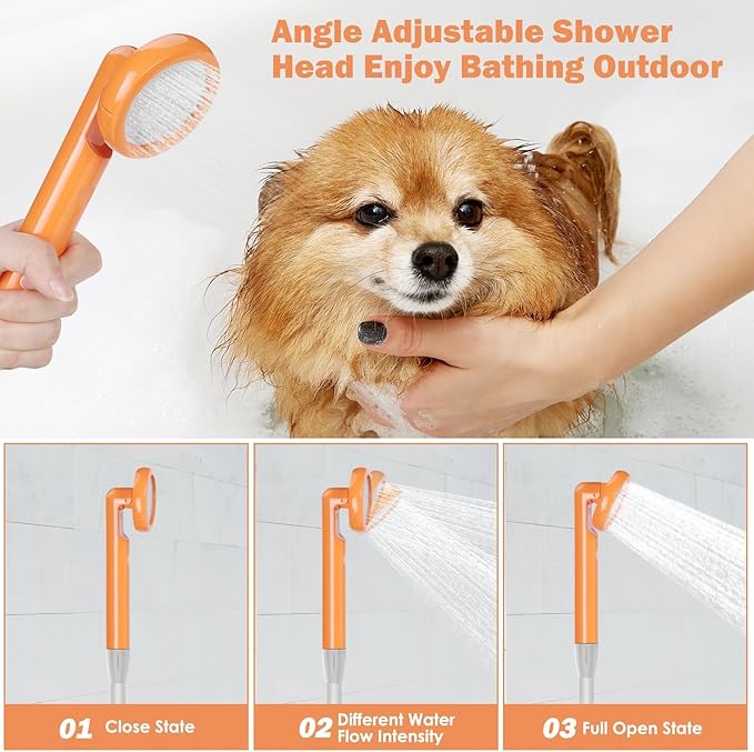 Cosy Life Portable Shower for Camping Rechargeable Camping Shower Pump with 5 Gallons Collapsible Bucket &amp LED Light Electric Outdoor Camp Shower Portable Shower Pump Camping Hiking (5.9 ft Hose
