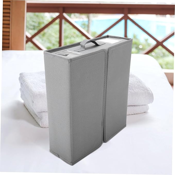 Luxshiny Bedding Sheet Blanket Storage Bin Multipurpose Foldable Organizer Window Easy Access to Your Items Wardrobe Closet