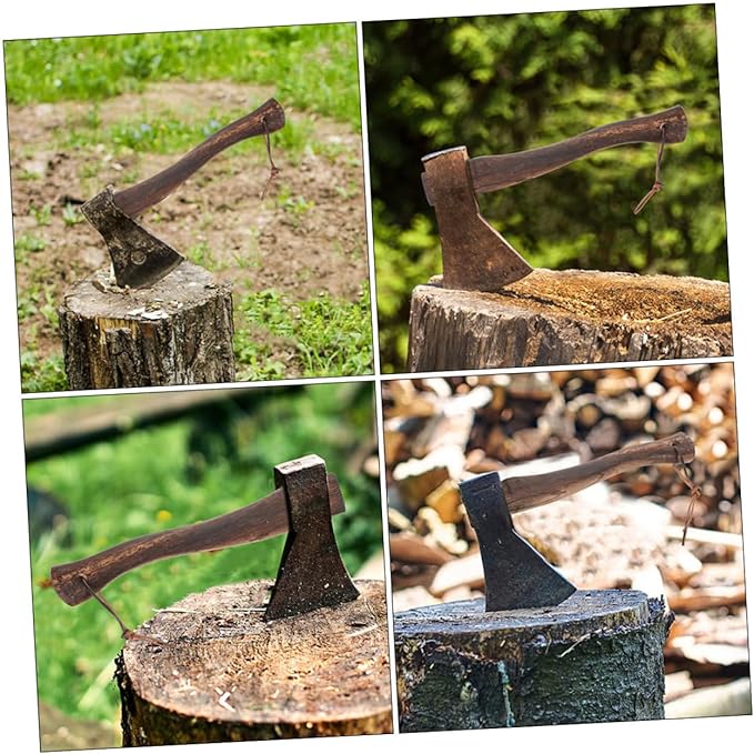 Happyyami 2pcs Wooden Axe Handle Replacement for Mini Axe for Firewood Gardening Hiking