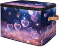 Storage Bins with Lids Transparent Love Heart Storage Basket Clothes Organizer with Handles Closet Storage Containers for Clothing Bedding Blanket