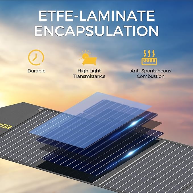 Lipower 100W Portable Solar Panel 18V Foldable Solar Charger for Lipower Power Station Jackery/Anker/FlashFish/Bluetti/Goal Zero/Rockpals Power Station and with USB Type-C PD Output