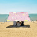 ALAZA Unicorn Star Pattern Beach Tent Sun Shelter Portable Canopy Sunshade for Outdoor Camping Picnics Backyard Fun 10x9 ft