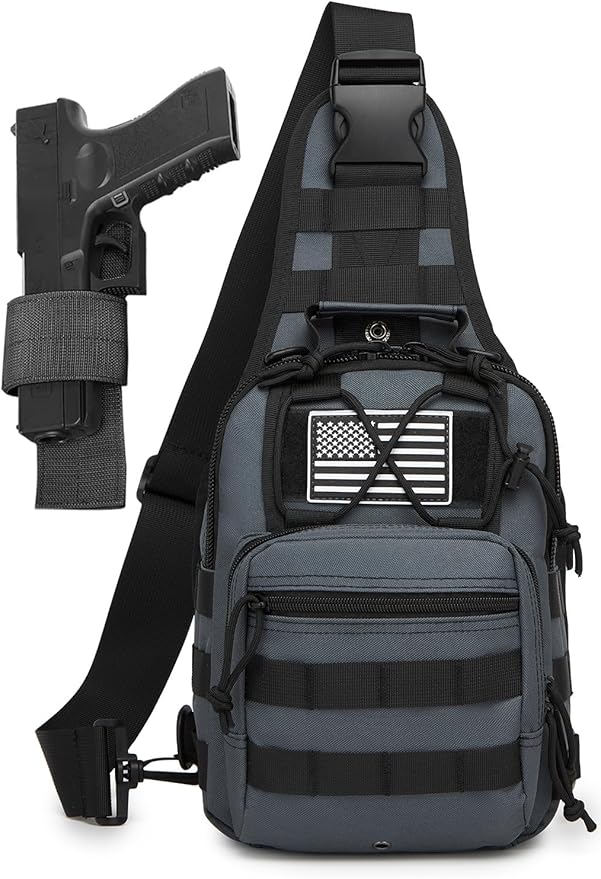 ATBP Small Tactical Sling Bag for Men with Holster Military EDC Shoulder Bag CCW Crossbody Bag 7 Liters