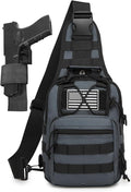 ATBP Small Tactical Sling Bag for Men with Holster Military EDC Shoulder Bag CCW Crossbody Bag 7 Liters